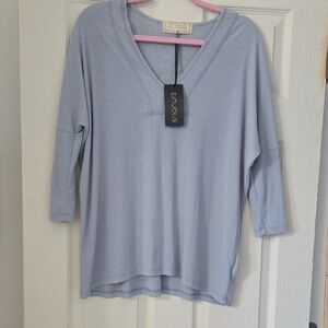 Sinuous Light Blue Women's Top
